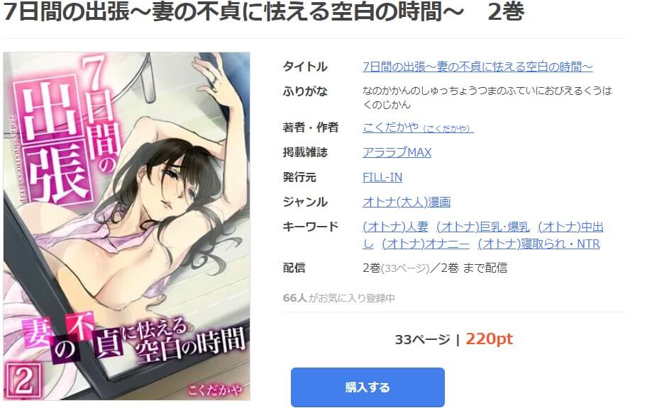 7日間の出張～妻の不貞に怯える空白の時間～ mangaoukoku