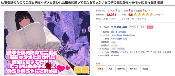 仕事を辞めたので二度と来ちゃダメと DLサイト