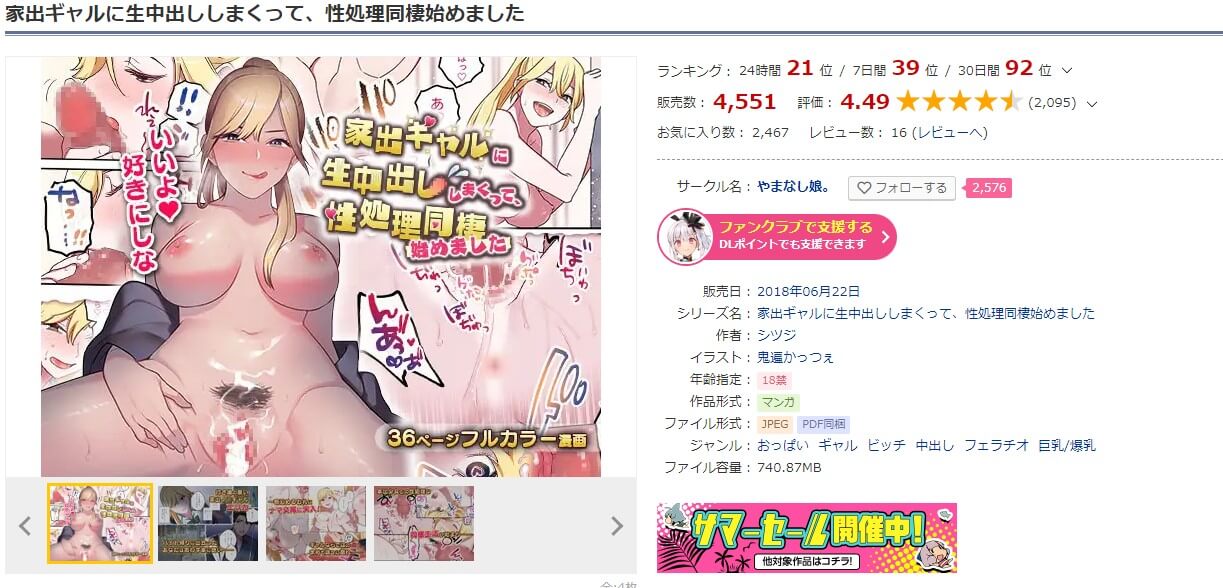 家出ギャルに生中出ししまくって、性処理同棲始めました DLサイト