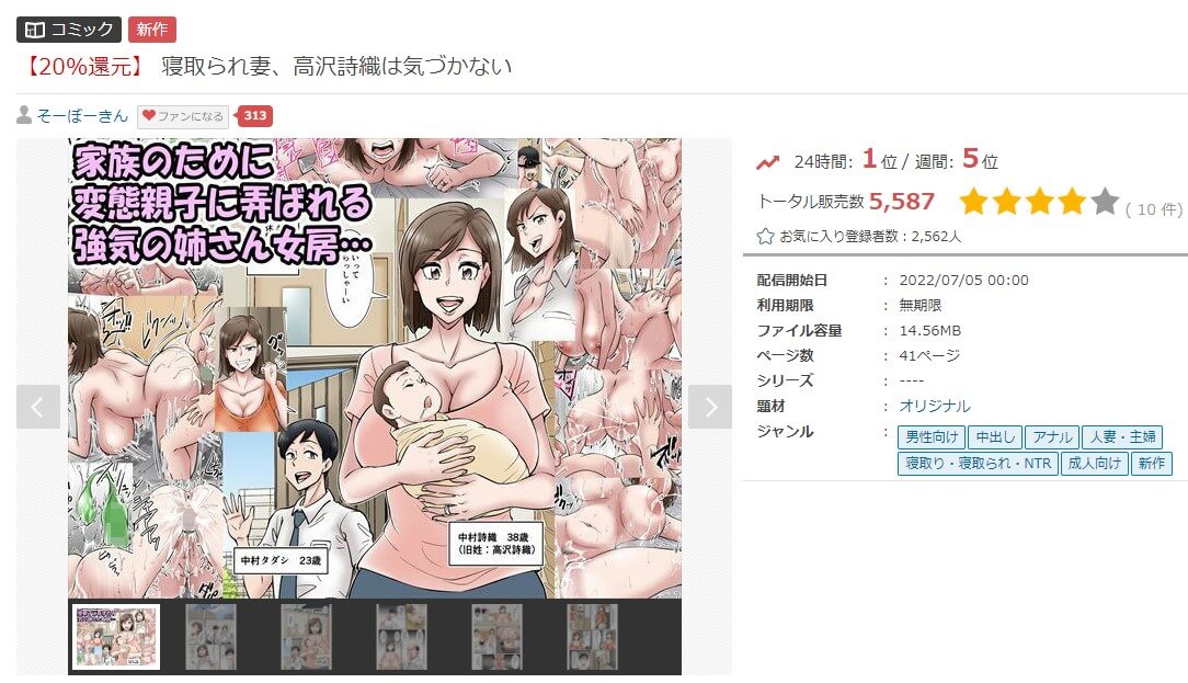 寝取られ妻、高沢詩織は気づかない FANZA同人