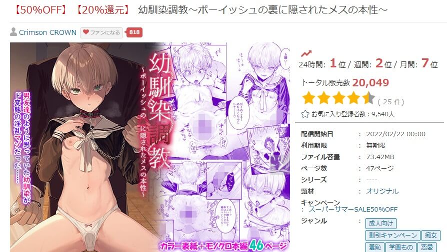 幼馴染調教～ボーイッシュの裏に隠されたメスの本性～ FANZA同人